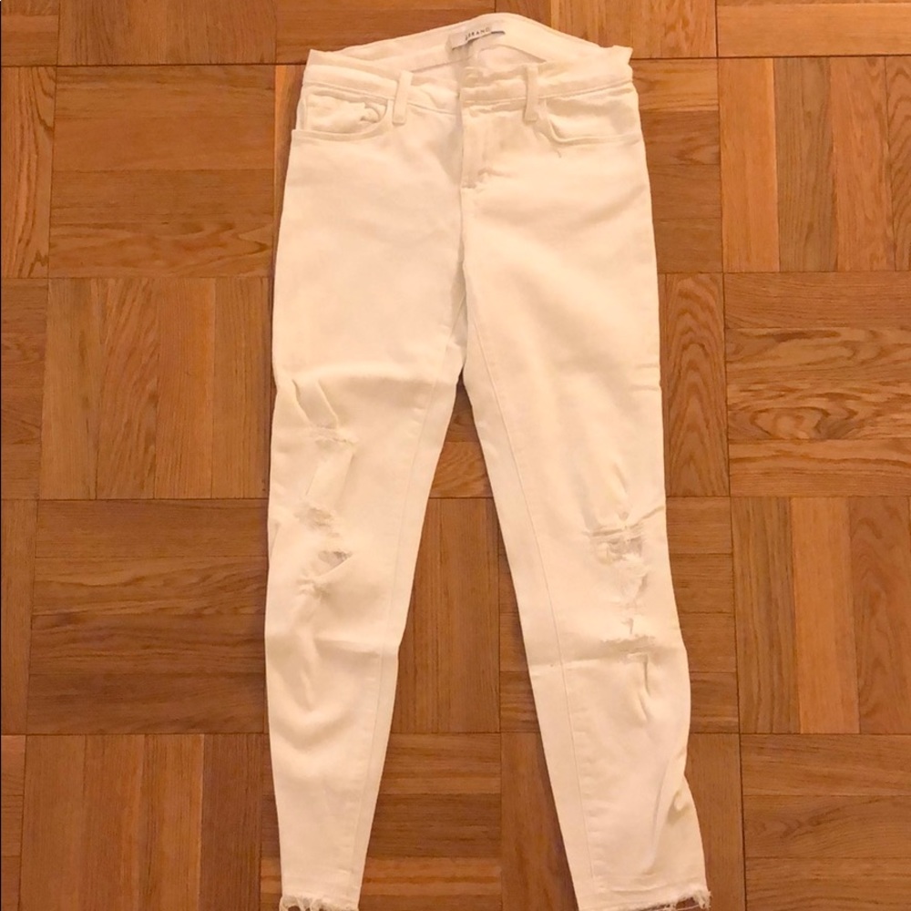 J Brand white destruct skinny jeans